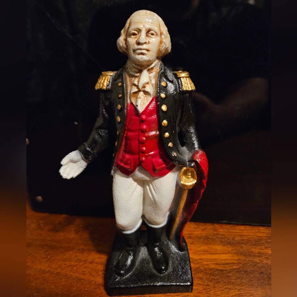Vintage George Washington Cast Iron Coin Bank
